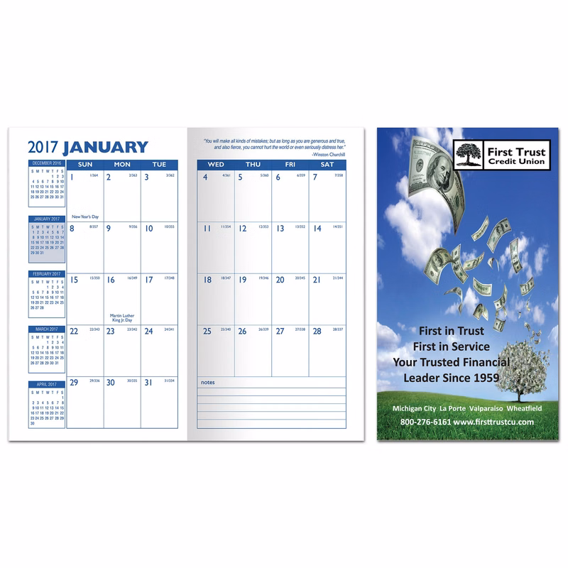 Customize Full Color Digital Cardstock Cover Pocket Planner