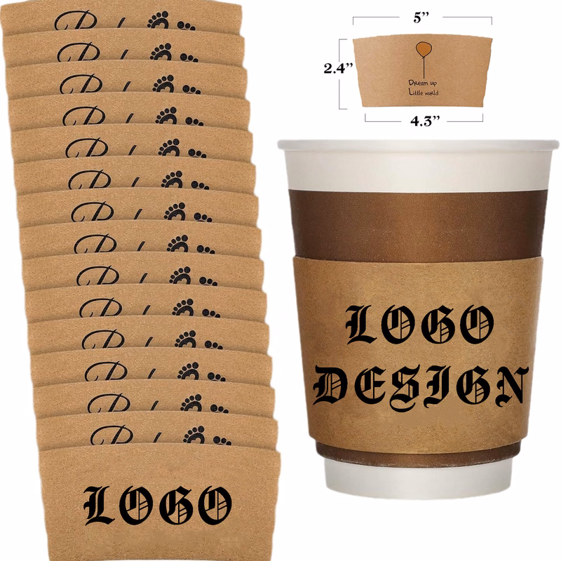 Personalized Kraft Coffee Sleeve MOQ 500
