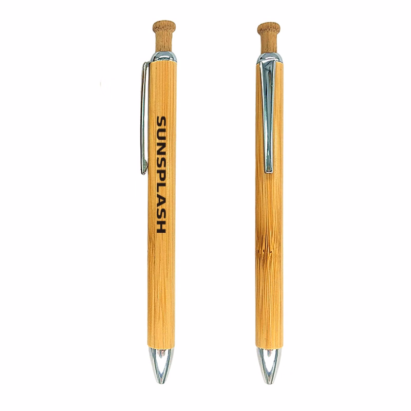 Retractable Wheat Straw Bamboo Wood Eco-Pen