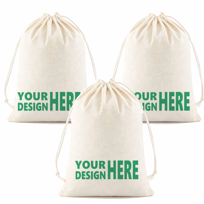 Customizable Cotton Linen Drawstring Storage Bag