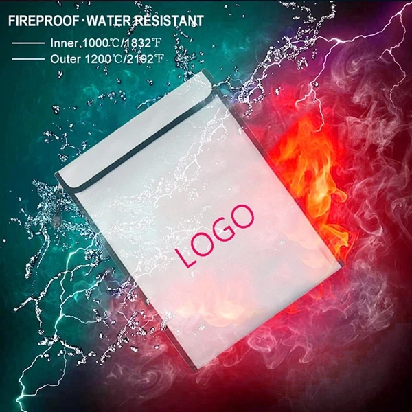 Silver Color Fireproof Document Bag 1