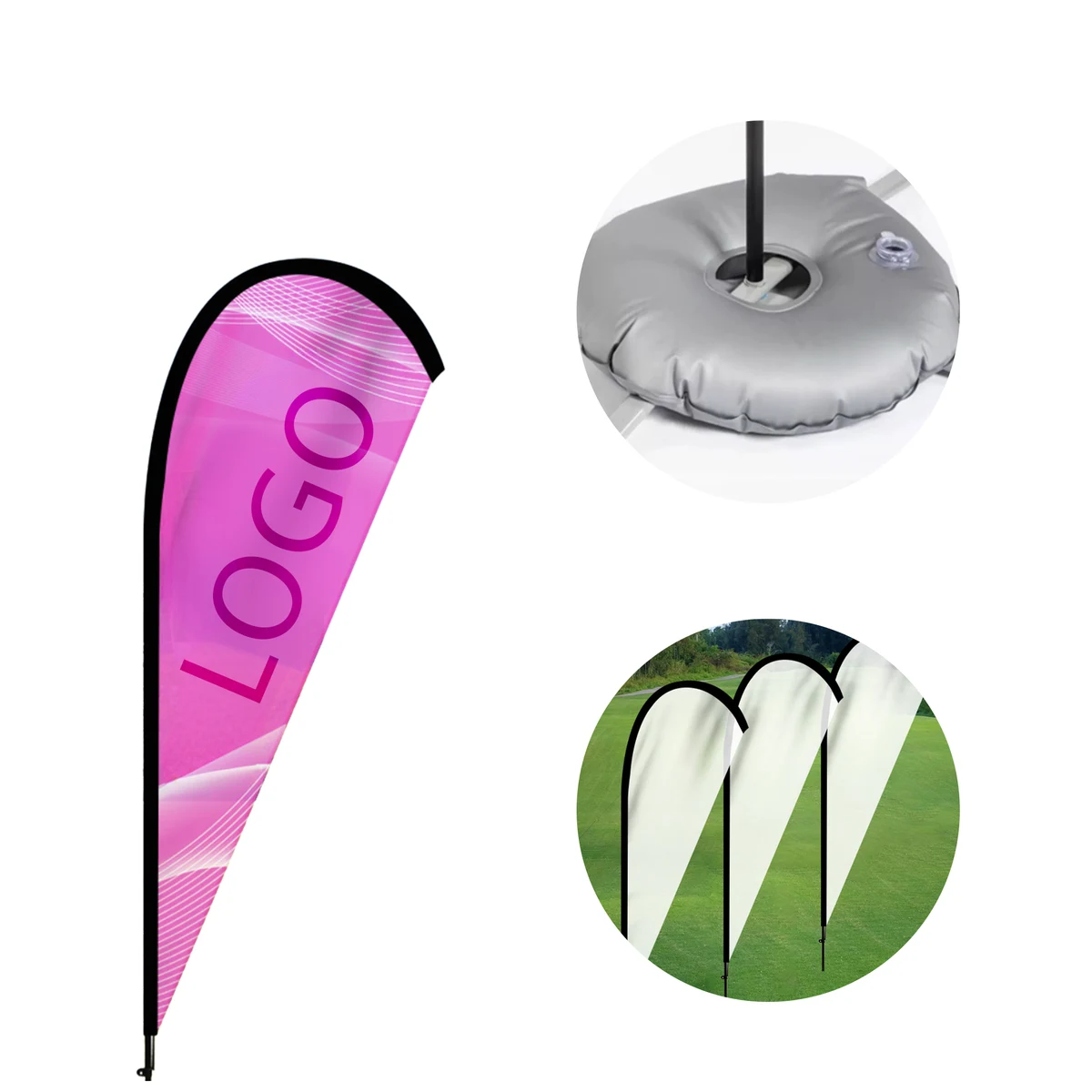 MOQ 10 PCS Sturdy Drop Shaped Water Filled Flag 1