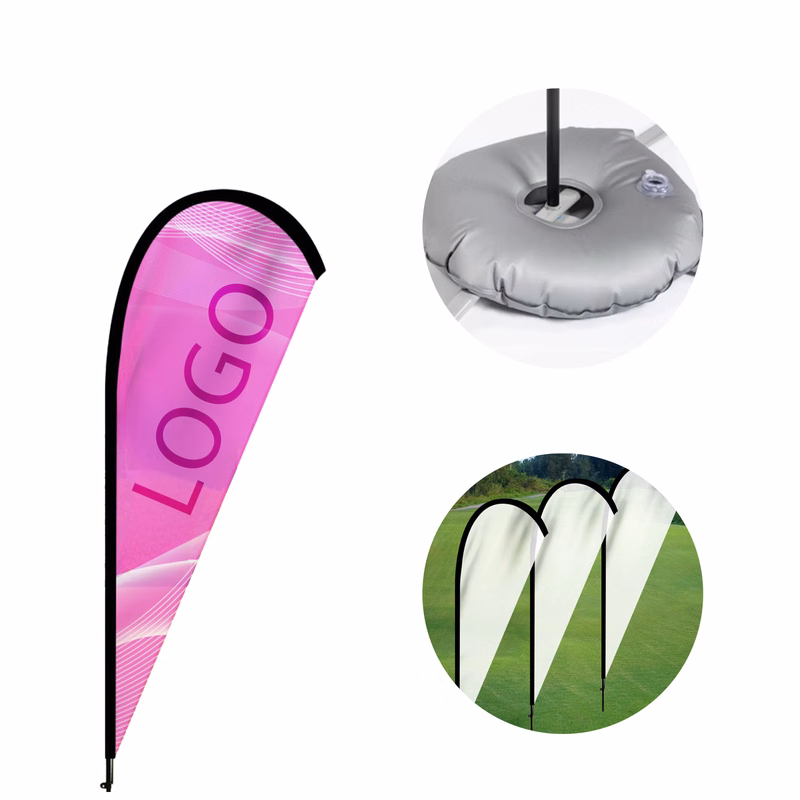 MOQ 10 PCS Sturdy Drop Shaped Water Filled Flag