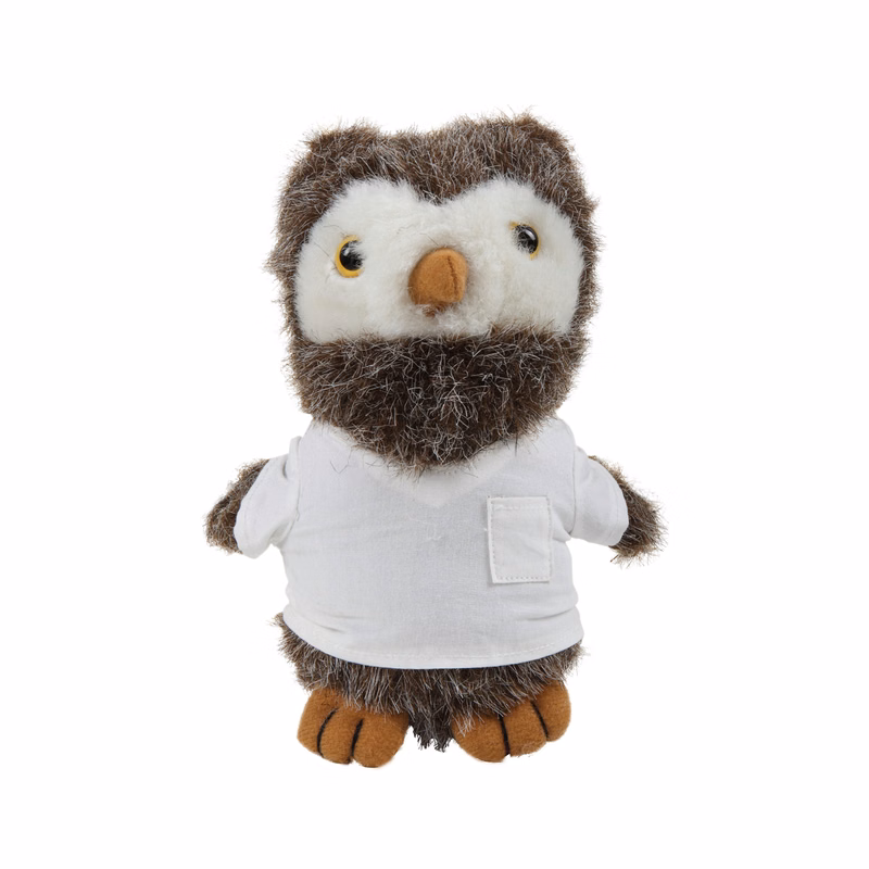 Soft Plush Standing Owl with Doctor Jacket