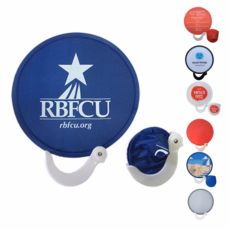 Compact PET Foldable Fan with Carrying Pouch
