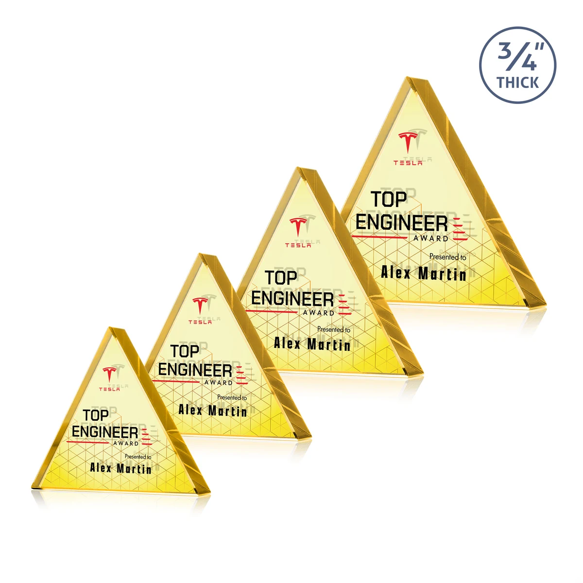 Adler Triangle VividPrint™ Double Sided Award - Gold 1