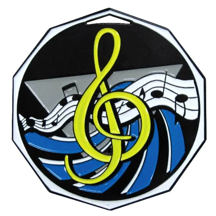 Music Decagon Colored Medallion (2") 1