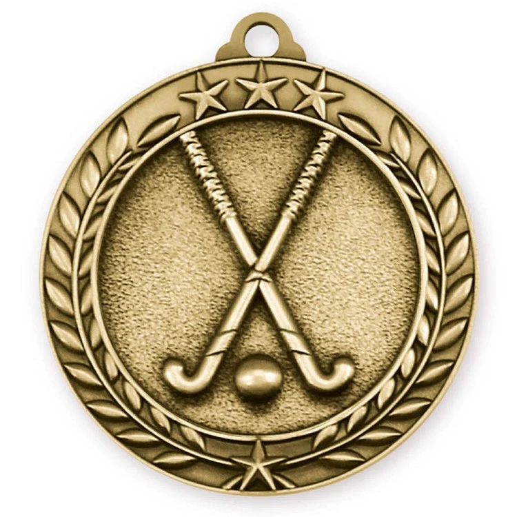 Field Hockey Wreath Award Medallion (2-3/4") 1