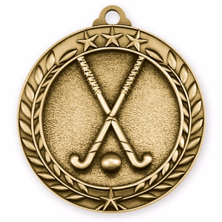Field Hockey Wreath Award Medallion (2-3/4")