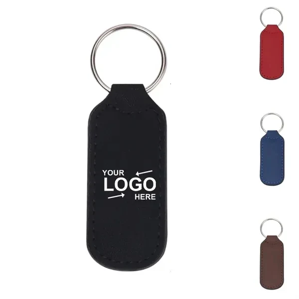 Custom PU Leather Keychain Rectangular 3.07 Inch — Professional Card Key Organizer 1