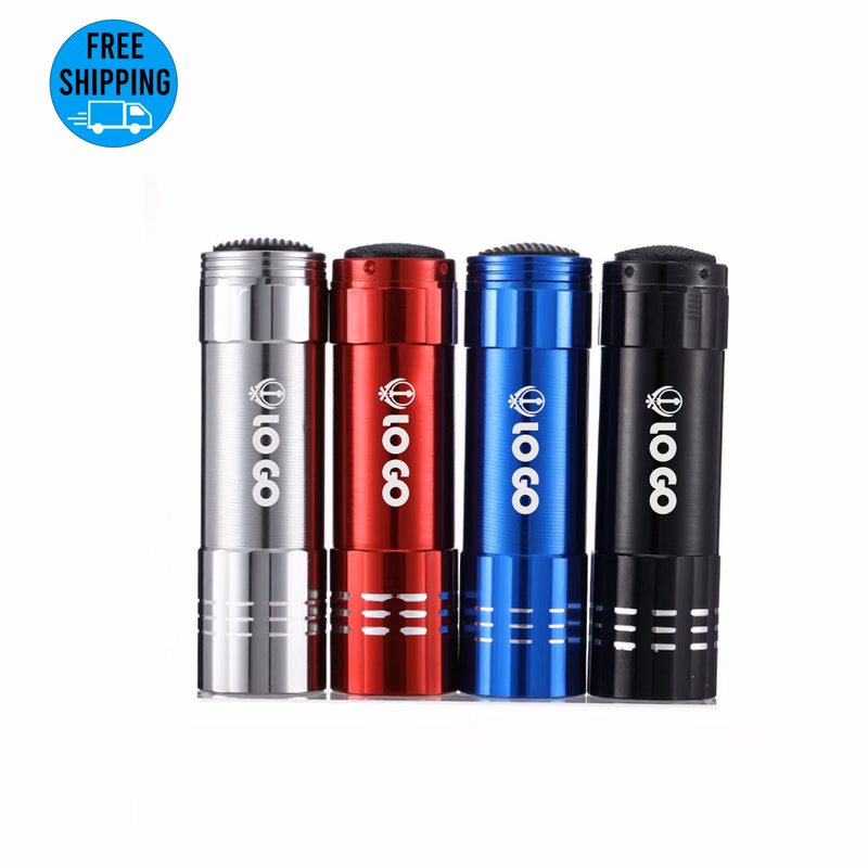 Aluminum 9 LED Flashlights with lanyards