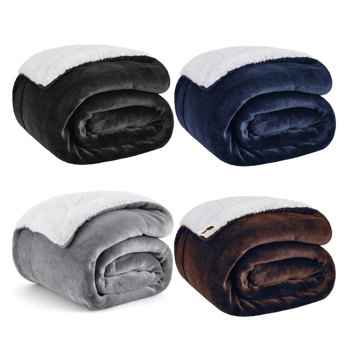 Polyester Soft And Cozy Sherpa Throw Blanket In Multiple Colors 1
