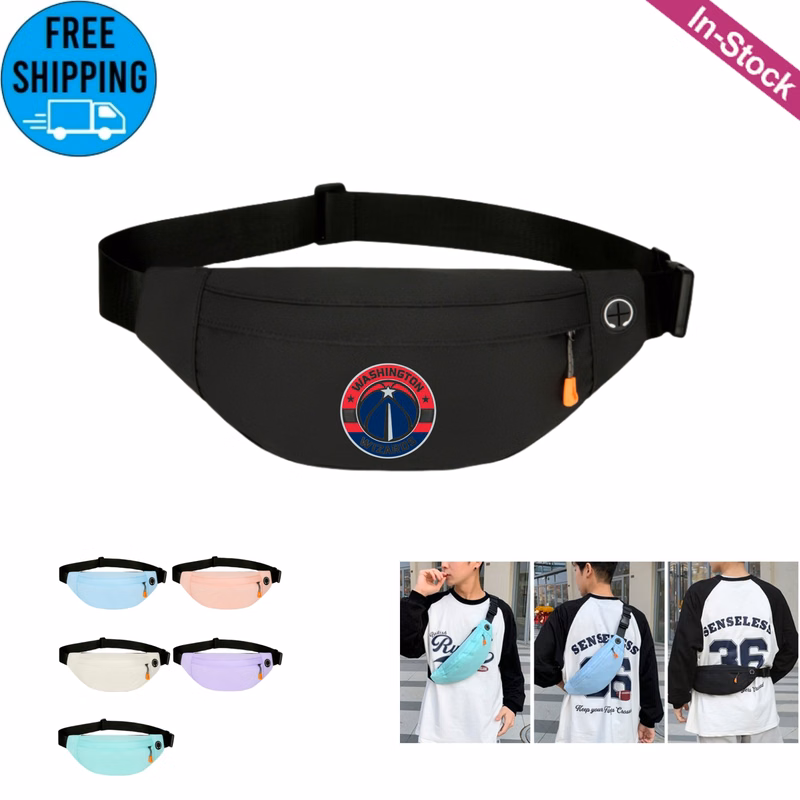 Crossbody Fanny Pack Large Waist Bag with Headphone Hole and Adjustable Strap
