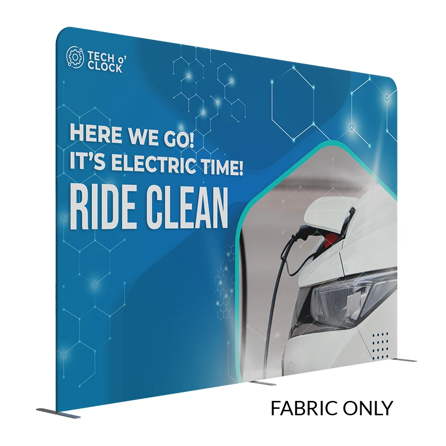 15w x 10'h Xtra Tall Xpress Straight Display Wall - Fabric Only 2 Side Imprint 1