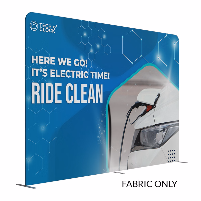 15w x 10'h Xtra Tall Xpress Straight Display Wall - Fabric Only 2 Side Imprint