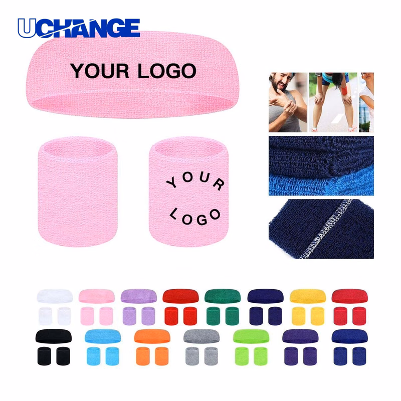 Headband and Wrist Guard Set Polyester for Athletes