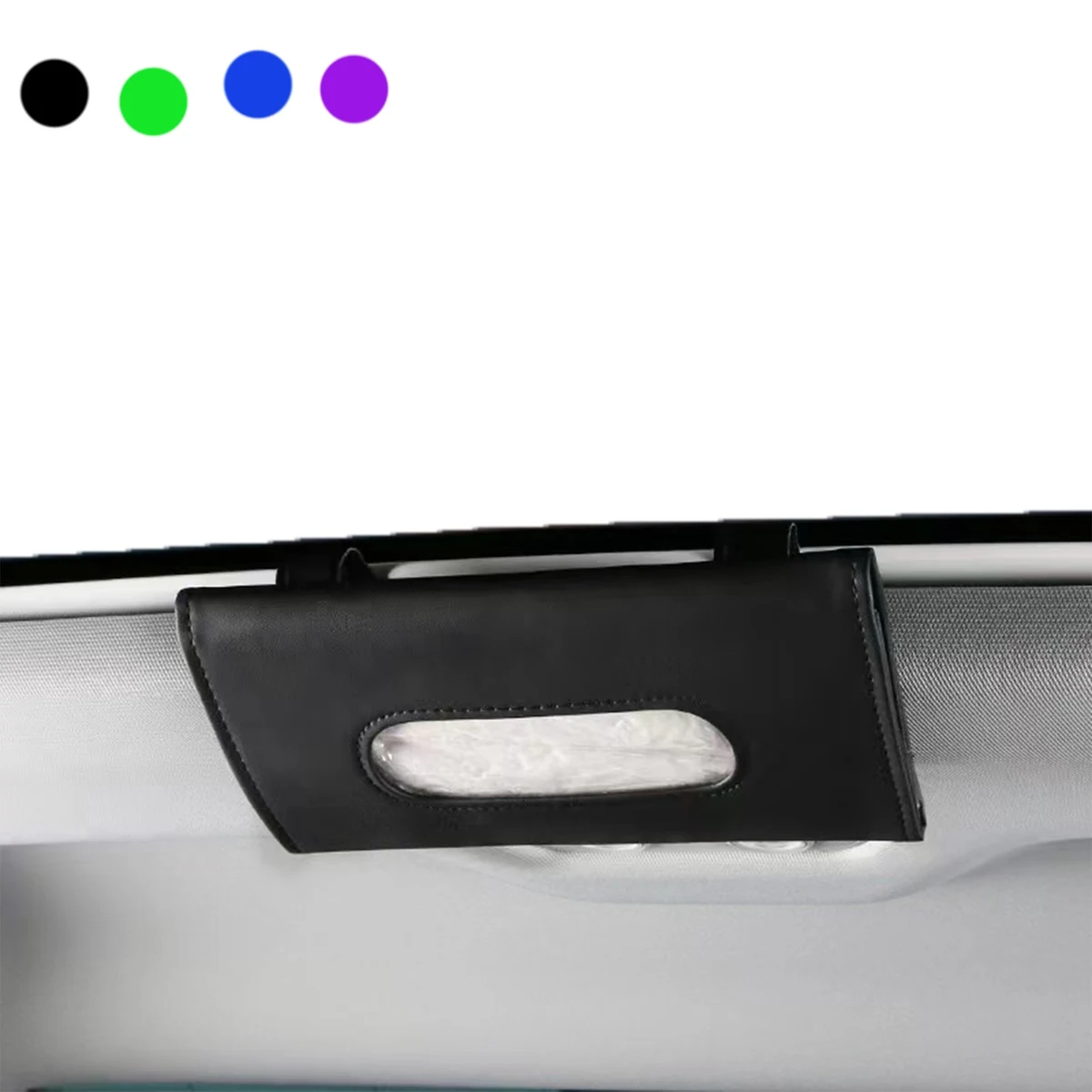 Leather Tissue Holder Car Sun Visor Organizer 1