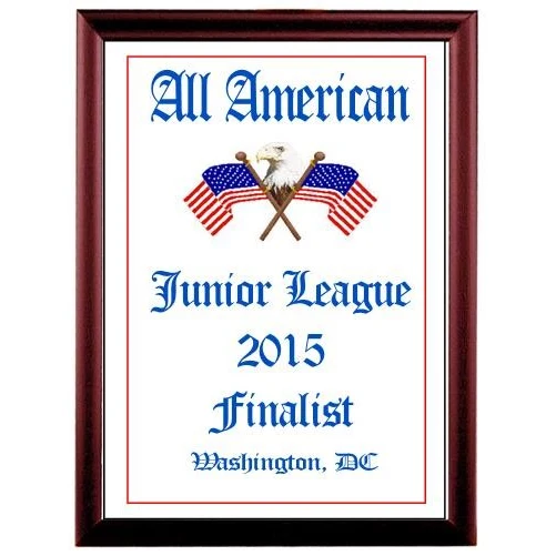 5" x 7" Full Color Dye Sublimated Cherry Edge Plaque 1