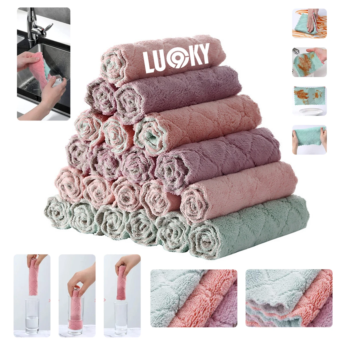 Coral Velvet Dish Cloths 1