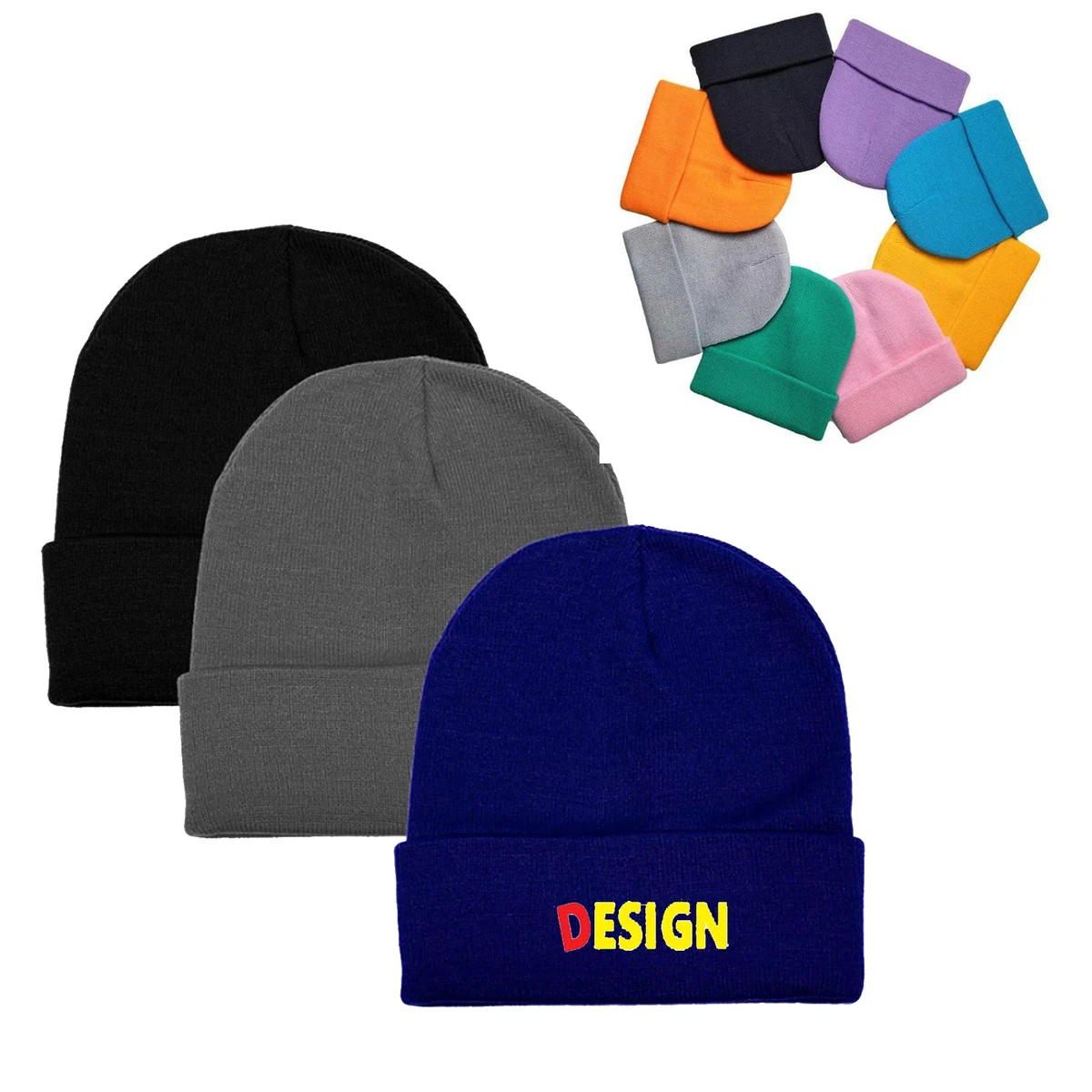 MOQ 50Pcs 100% Acrylic fibers Knit Beanie 1