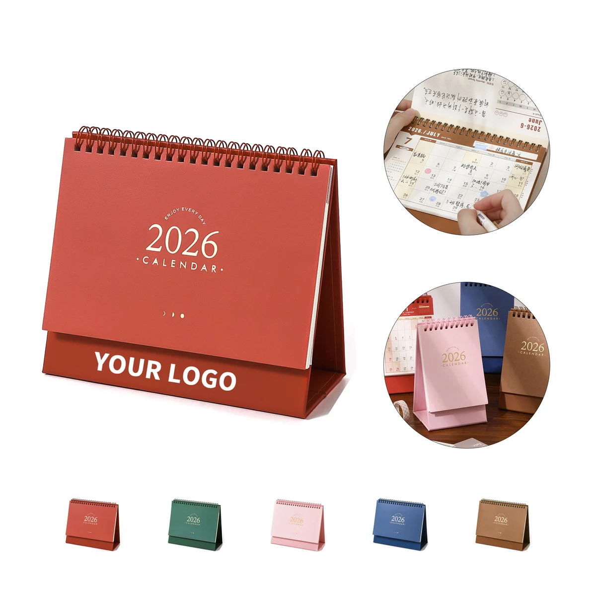 Custom Desk Calendar With Metal Double Binding 1