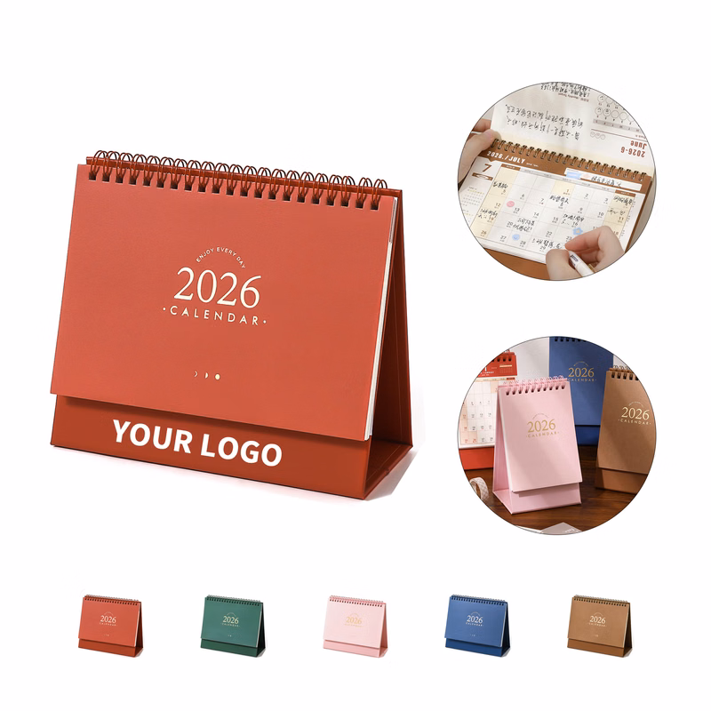 Custom Desk Calendar With Metal Double Binding