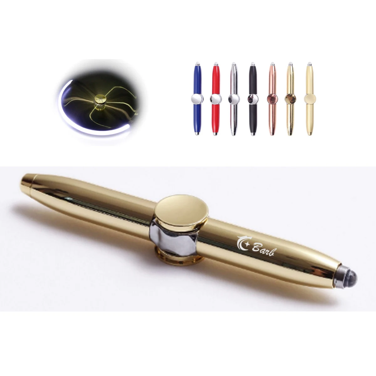 Multi-Function Metal Fidget Spinner Pen with LED Light 1