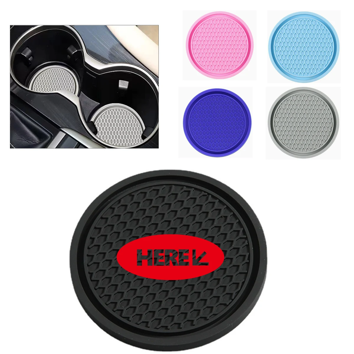 Solid Color Car Coaster with PVC Soft Rubber Material 1