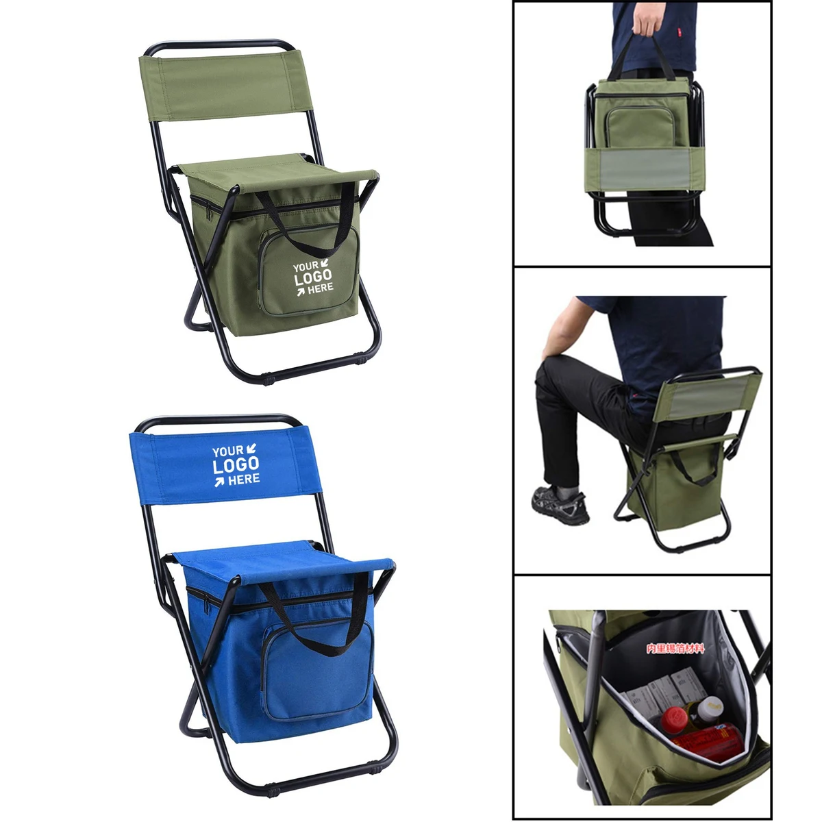 Portable Fishing Chair Seat with Cooler Bag 1