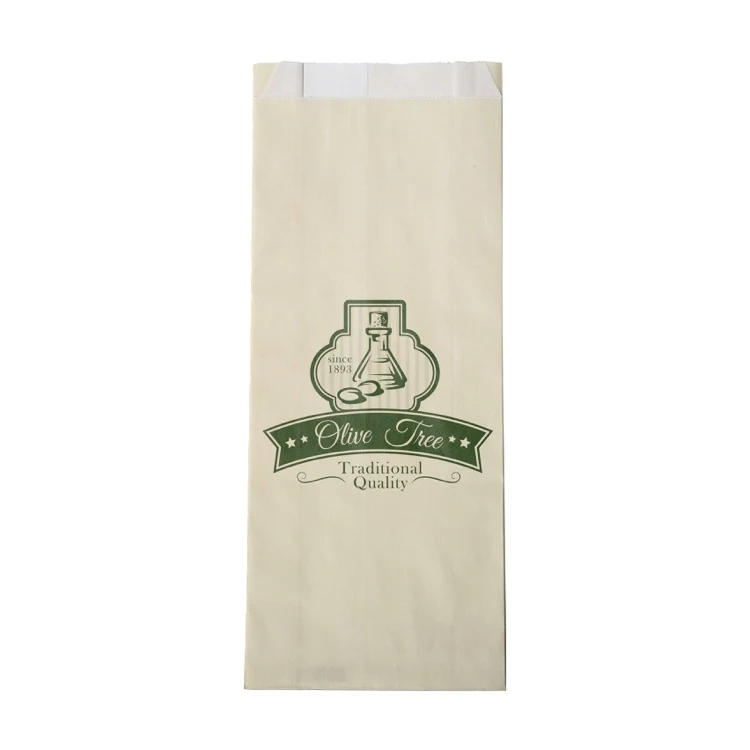 1-Color Colored Pharmacy Paper Bag Cream (5" x 12" x 2") 1