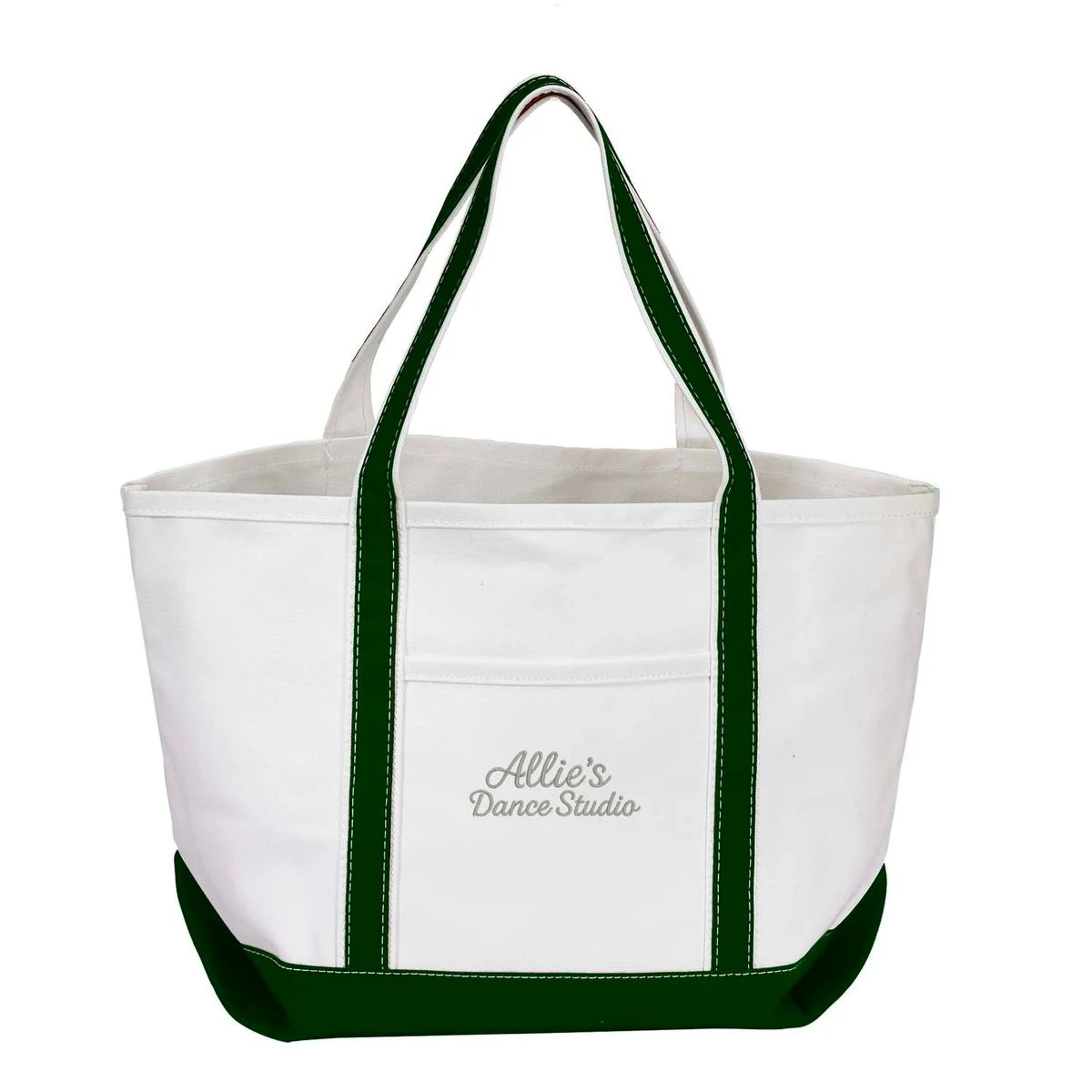 Open Canvas Boat Bag with Embroidery, custom tote bag with logo imprint 1