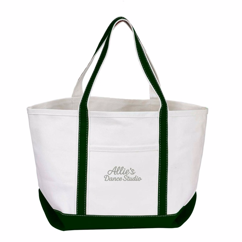 Open Canvas Boat Bag with Embroidery