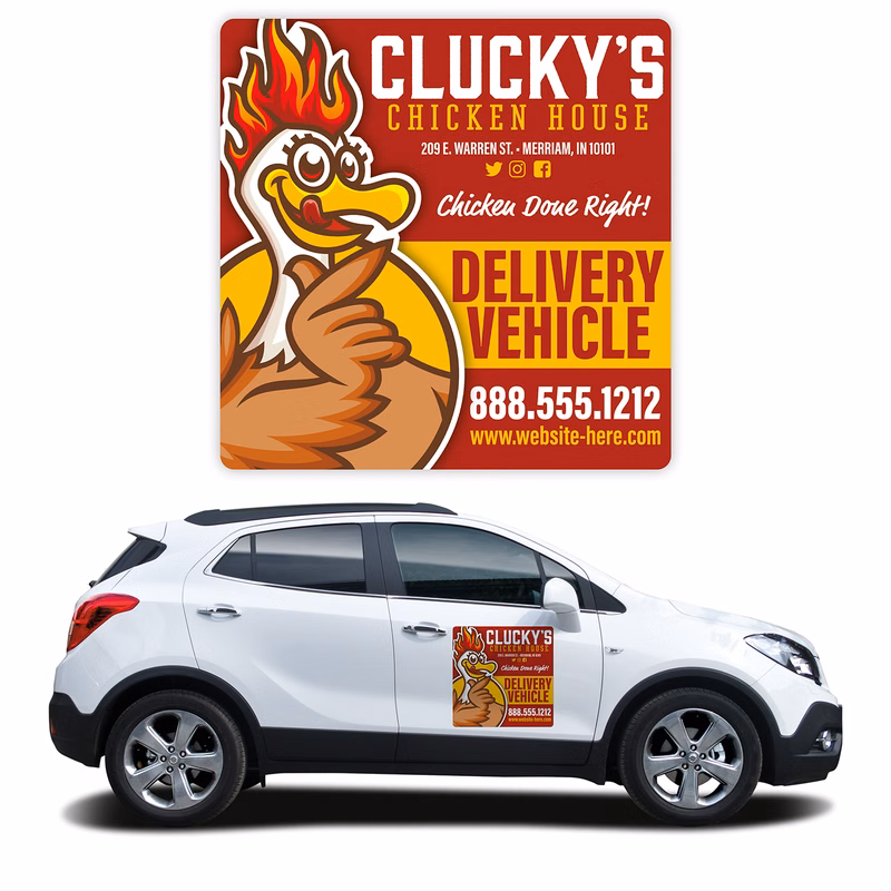 Magnetic Car/Truck/Auto/Vehicle Signs - 16x16 Round Corners