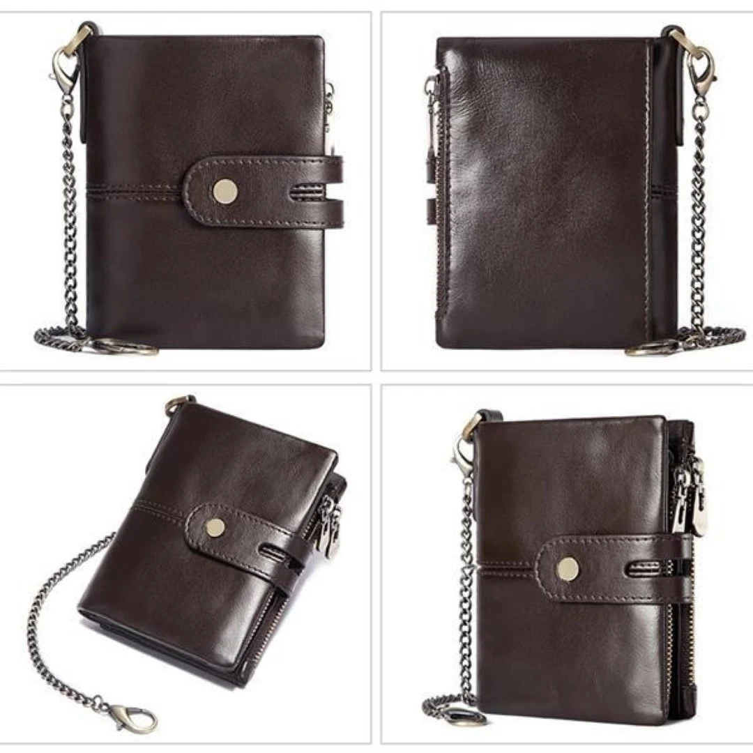 Anti Theft Genuine Leather Mens Wallet 1