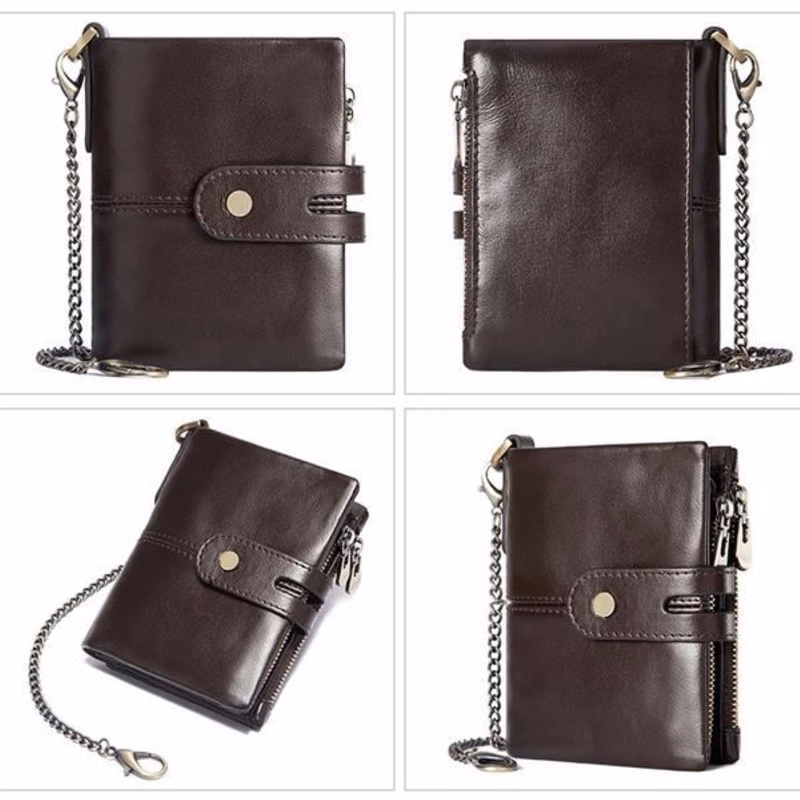 Anti Theft Genuine Leather Mens Wallet