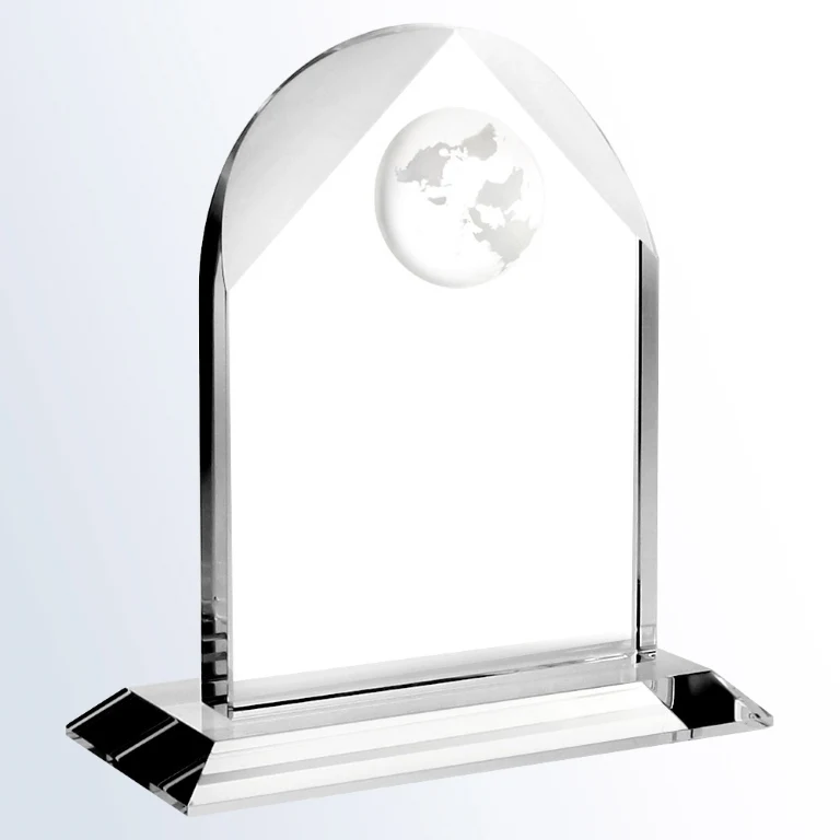 Distinguished Globe Arch Optic Crystal Award - Small 1