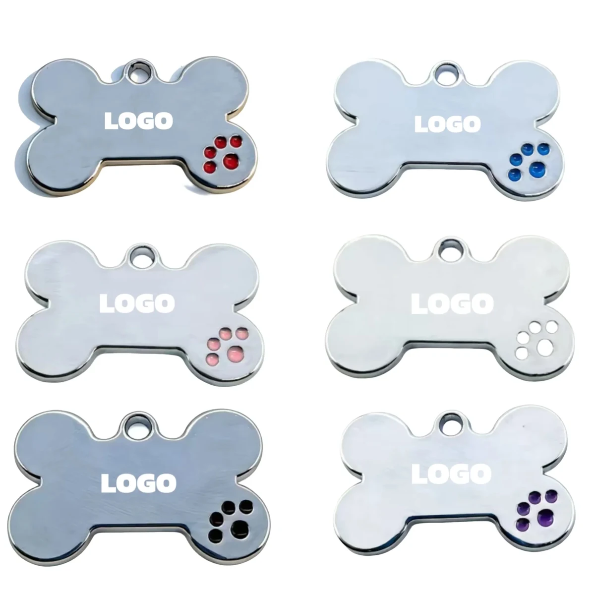 Zinc alloy bone dog tag charm with mirror finish 1