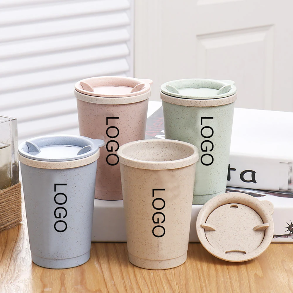 Double Layer Wheat Straw Coffee Cup 9.5oz 1