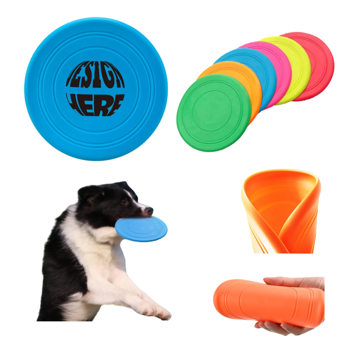Silicone Dog Flying Disc Flyer Toys MOQ50 1