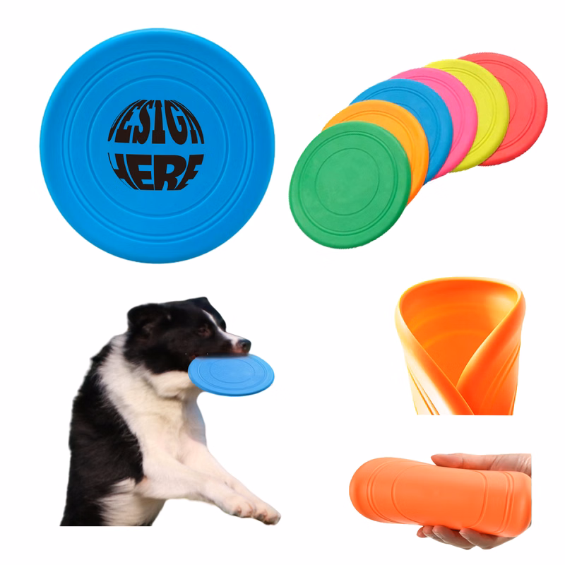 Silicone Dog Flying Disc Flyer Toys MOQ50