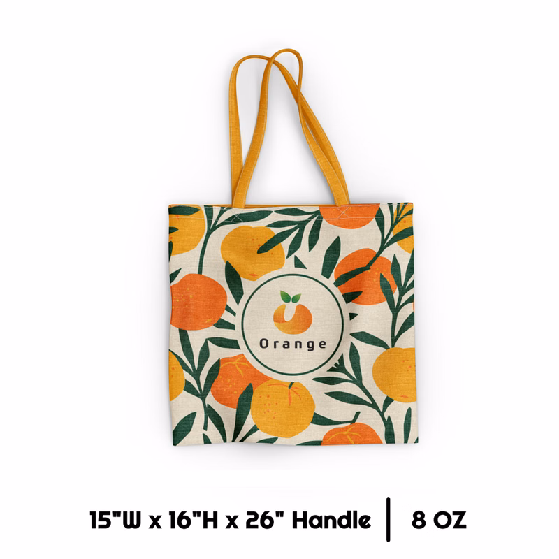 Sublimation 8 oz Poly Canvas Tote Bag - 15"W x 16"H x