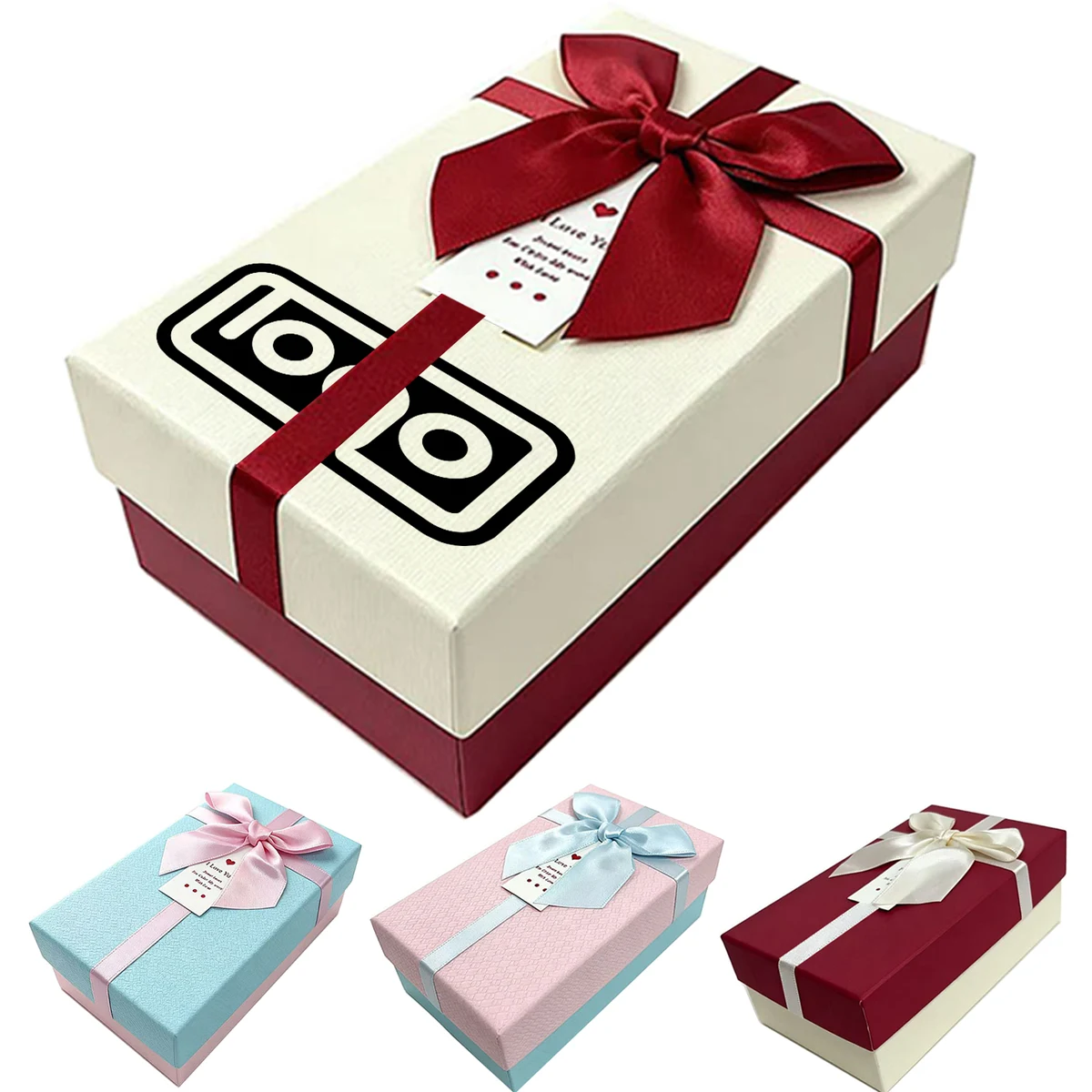Two-Tone Gift Box with Satin Ribbon Bow 1