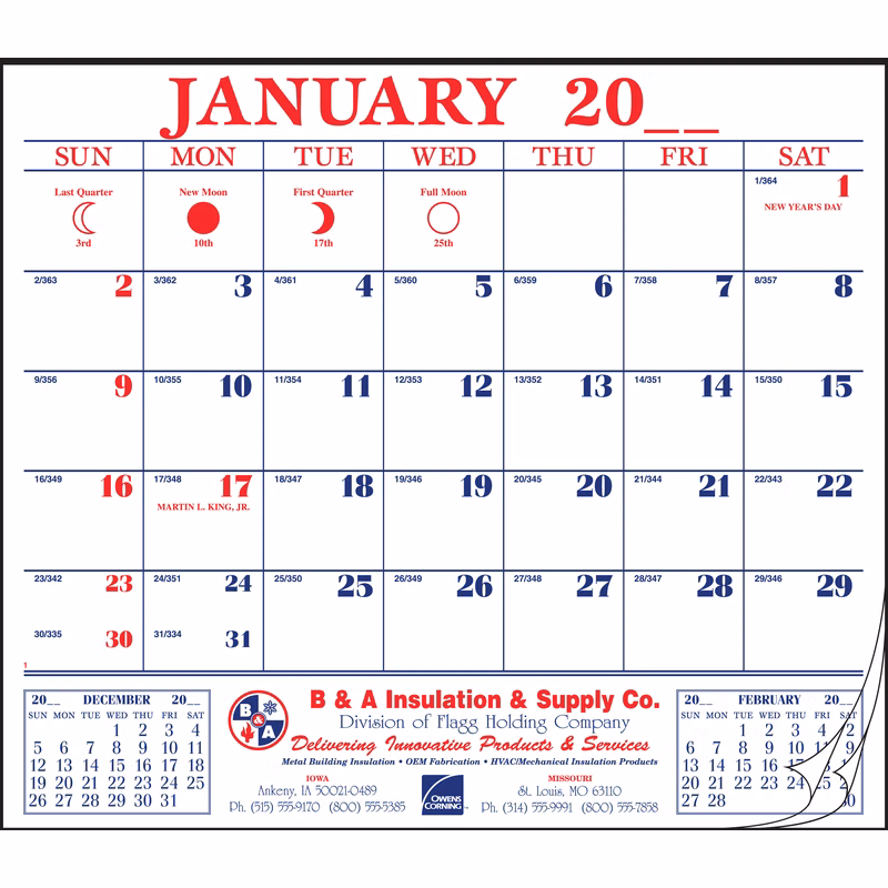 Style 2 Large 12-Sheet Calendar