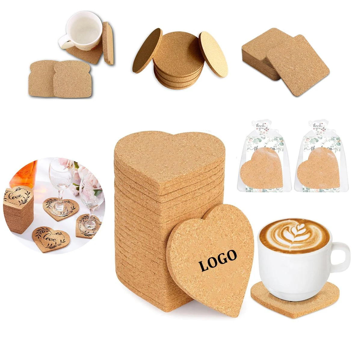Irregular shaped Cork Coaster Gift 1