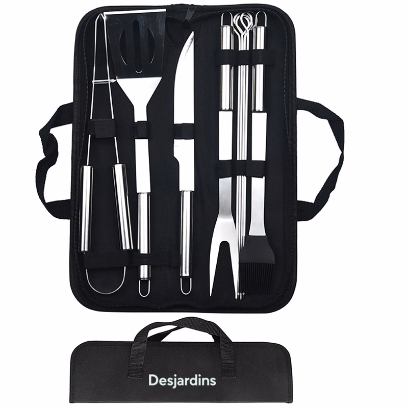 9-Piece Stainless Steel BBQ Set w/ Carrying Bag