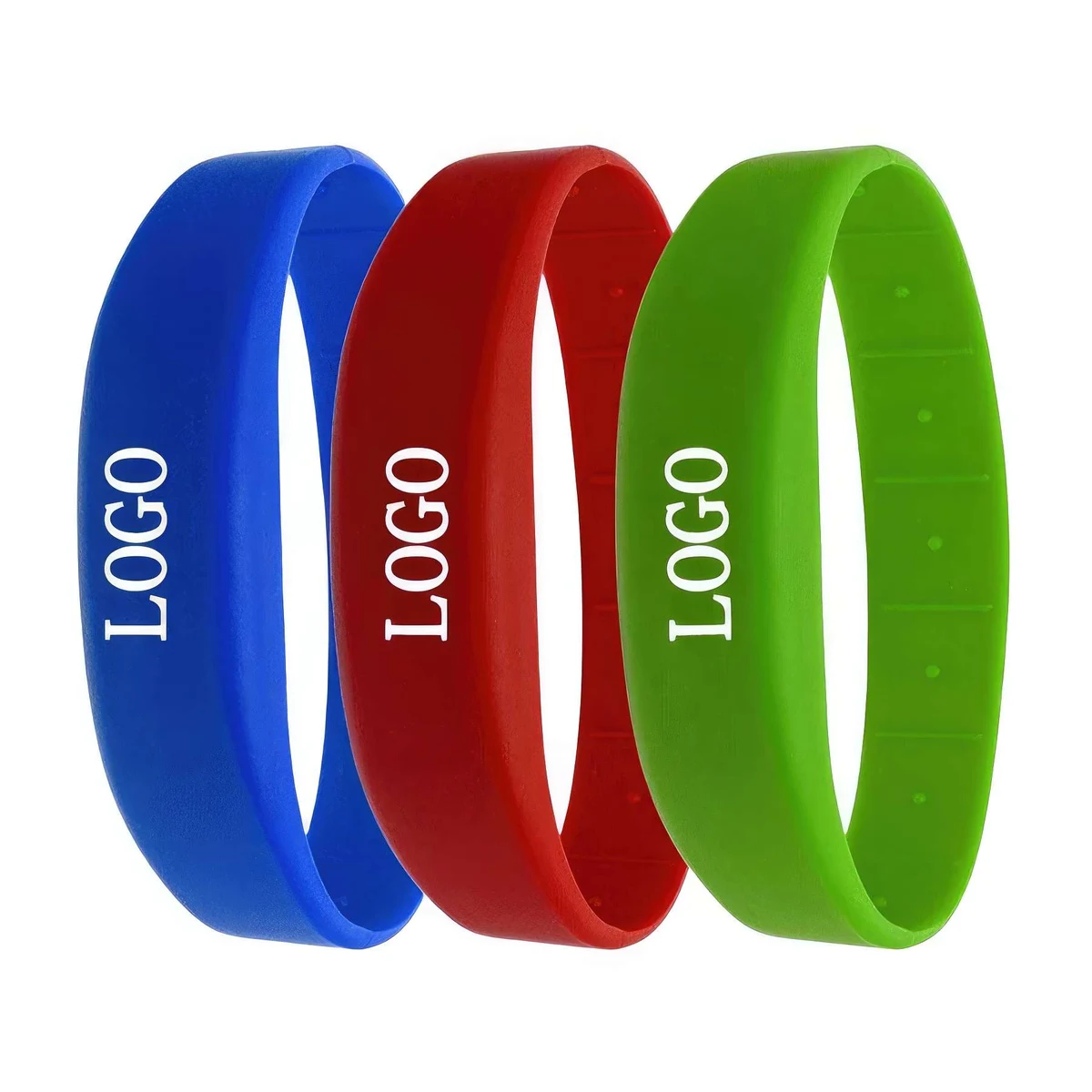 RFID Rewritable Writable Silicone Wristband Black Adult Size 1