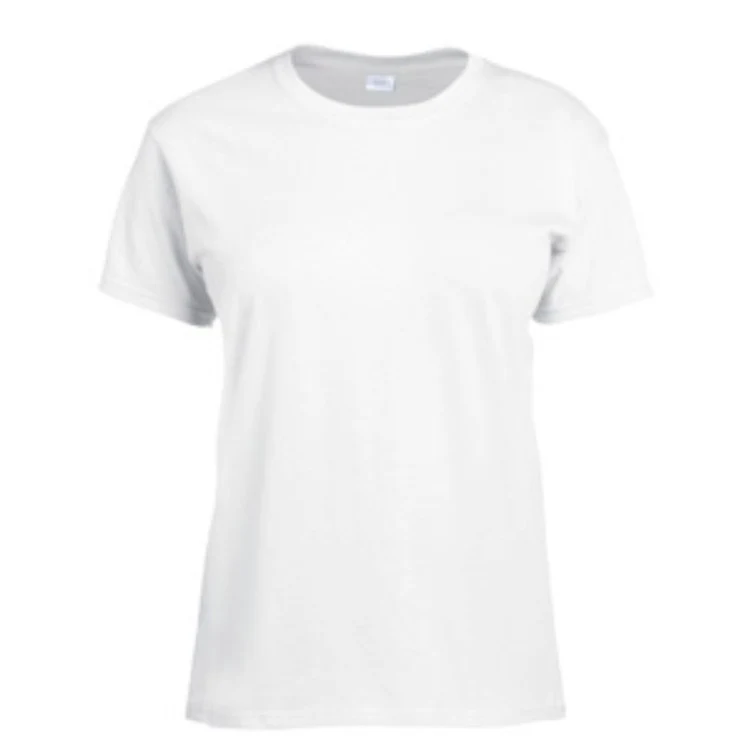 Screen Printed G2000L 100% Cotton White Ladies T-shirt 1