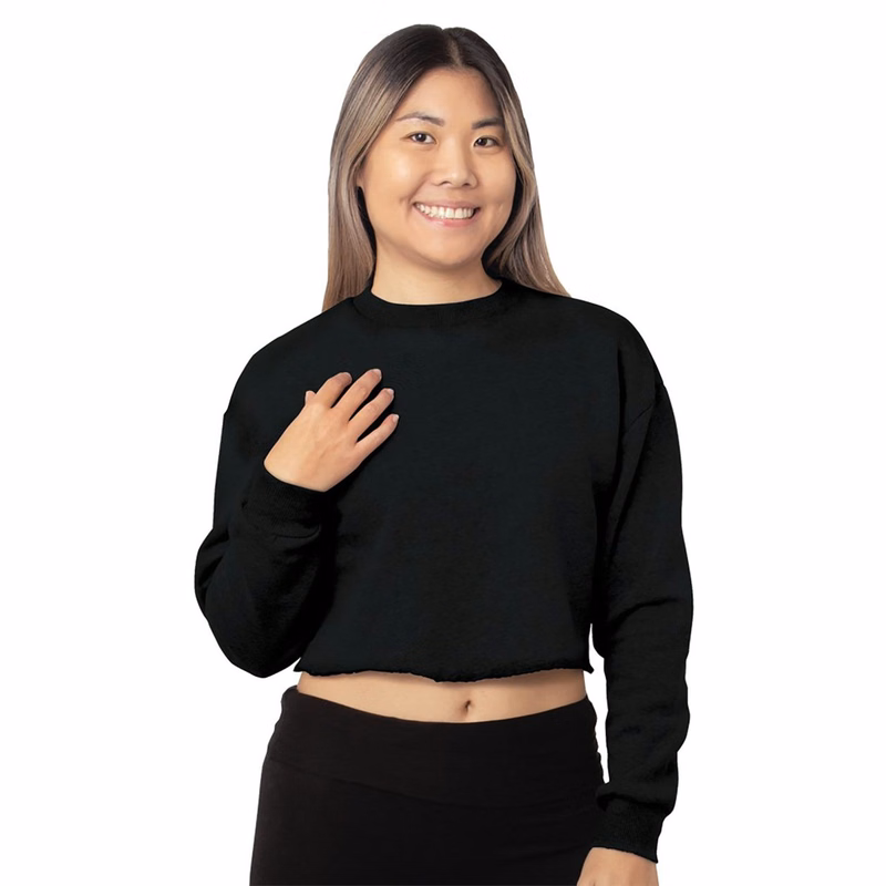 Women's USA Made Cropped Crewneck Sweatshirt - 7725