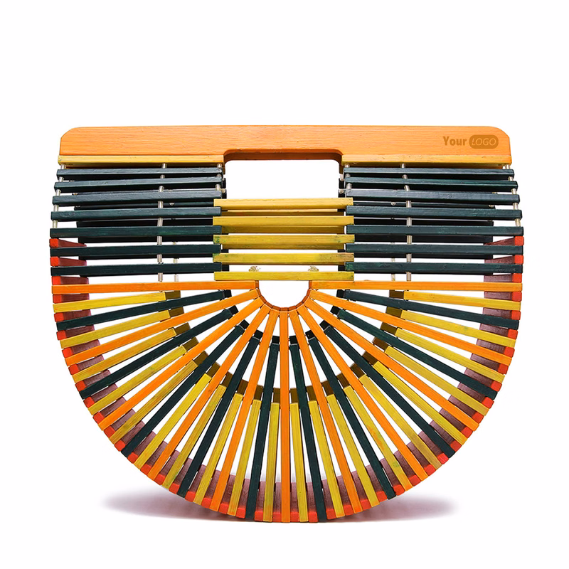 Wood Handmade bamboo and rattan handbag