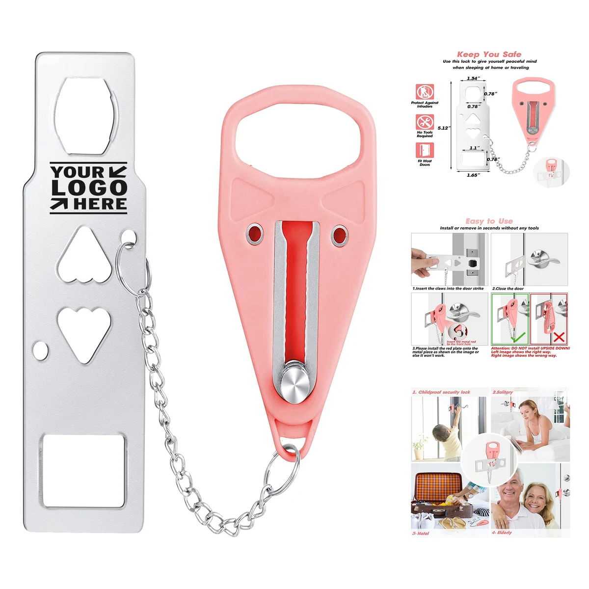 Portable Door Lock Home Security Door Locker 1